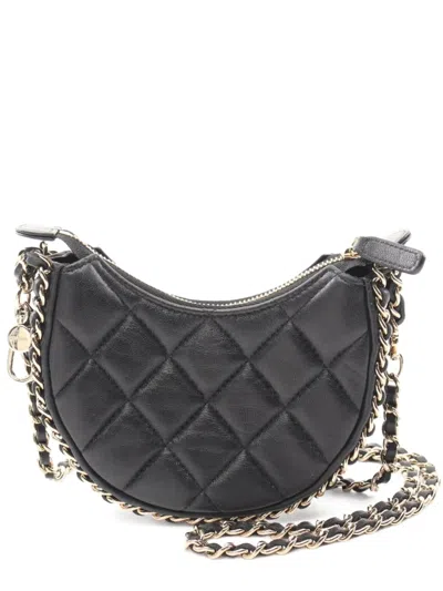 Pre-owned Chanel 2021s Small Hobo Shoulder Bag In Black