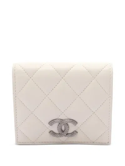 Pre-owned Chanel 2021s Small Matelasse Leather Wallet In Neutral