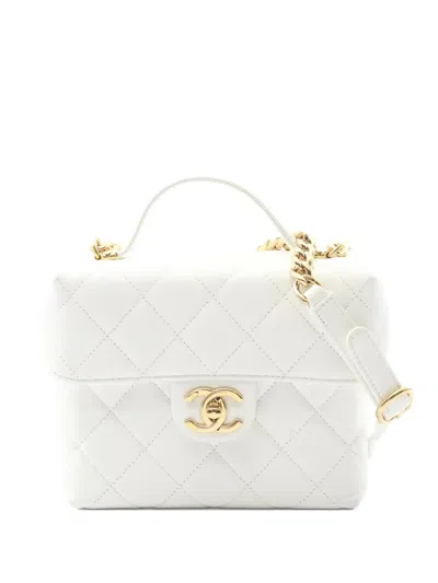Pre-owned Chanel 2021s Small Vanity Quilted-design Crossbody Bag In White
