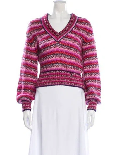 Pre-owned Chanel 2022 Alpaca Sweater In Pink