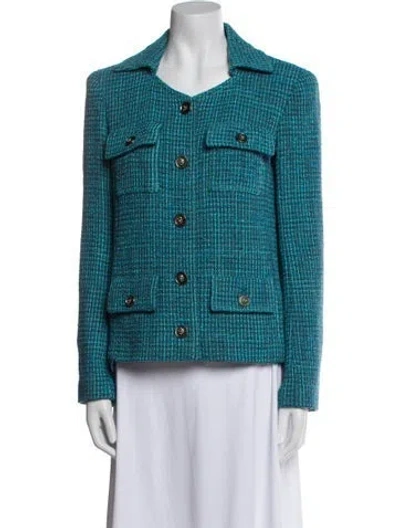 Pre-owned Chanel 2022 Blazer W/ Tags In Blue