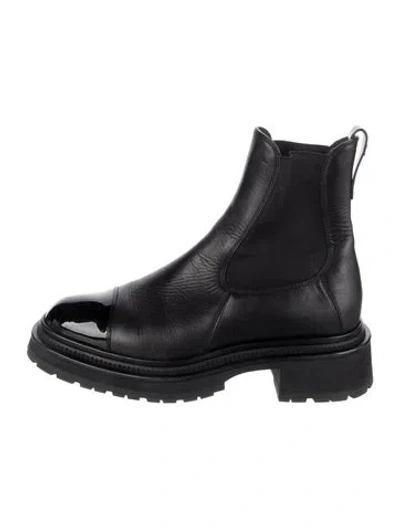 Pre-owned Chanel 2022 Calfskin Chelsea Boots In Black