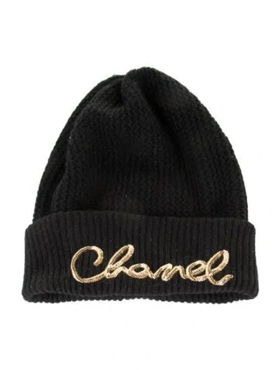 Pre-owned Chanel 2022 Cashmere Beanie In Black