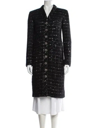 Pre-owned Chanel 2022 Cashmere Coat In Black