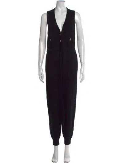 Pre-owned Chanel 2022 Cashmere Jumpsuit In Black