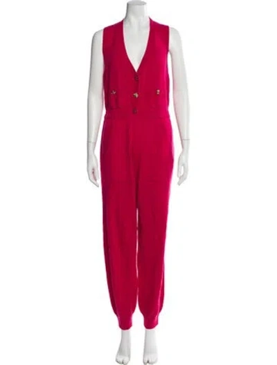 Pre-owned Chanel 2022 Cashmere Jumpsuit In Pink