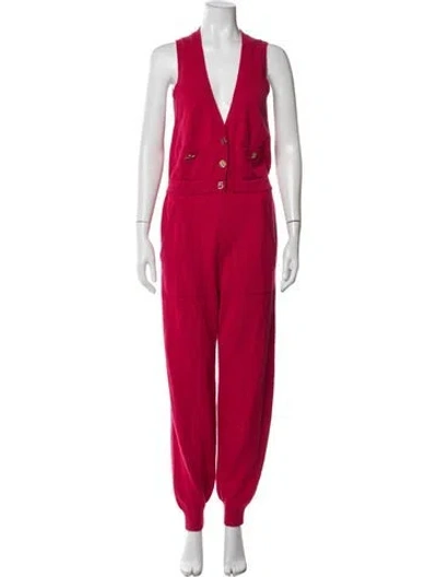 Pre-owned Chanel 2022 Cashmere Jumpsuit In Pink