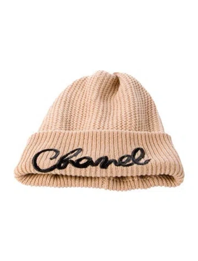 Pre-owned Chanel 2022 Cashmere Sequin Beanie In Neutral