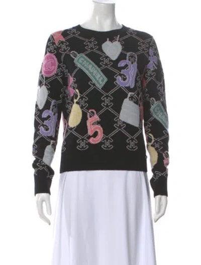 Pre-owned Chanel 2022 Cashmere Sweater In Black