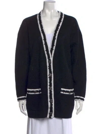 Pre-owned Chanel 2022 Cashmere Sweater In Black/white