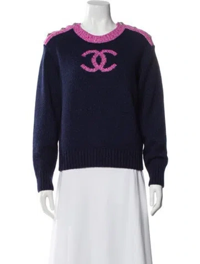 Pre-owned Chanel 2022 Cashmere Sweater In Blue