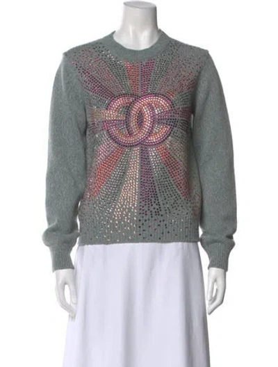 Pre-owned Chanel 2022 Cashmere Sweater In Blue
