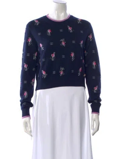 Pre-owned Chanel 2022 Cashmere Sweater In Blue