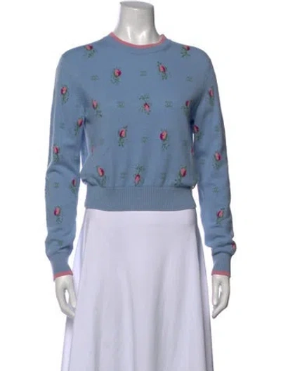Pre-owned Chanel 2022 Cashmere Sweater In Blue