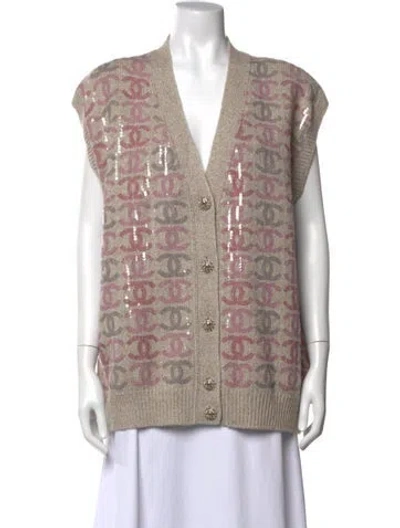 Pre-owned Chanel 2022 Cashmere Sweater In Neutrals