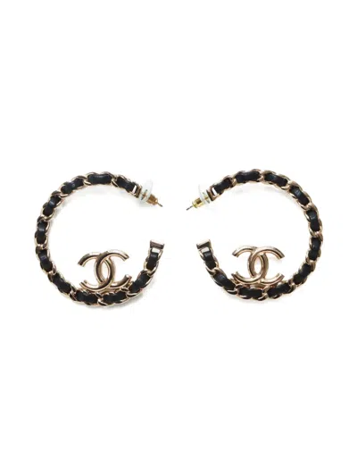 Pre-owned Chanel 2022 Cc Chain-detail Earrings In Gold