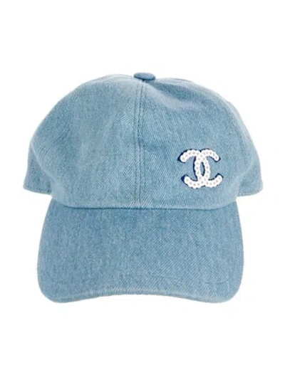 Pre-owned Chanel 2022 Cc Denim Cap In Blue