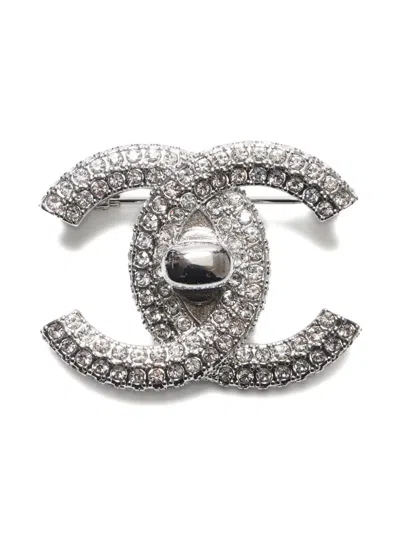 Pre-owned Chanel 2022 Cc Mark Brooch