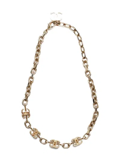 Pre-owned Chanel 2022 Cc-mark Necklace In Gold