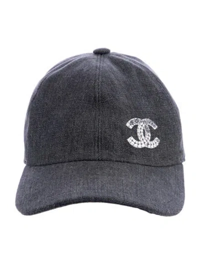 Pre-owned Chanel 2022 Cc Sequin Baseball Cap In Grey