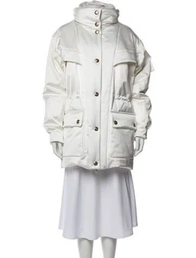 Pre-owned Chanel 2022 Coco Neige Down Coat In White