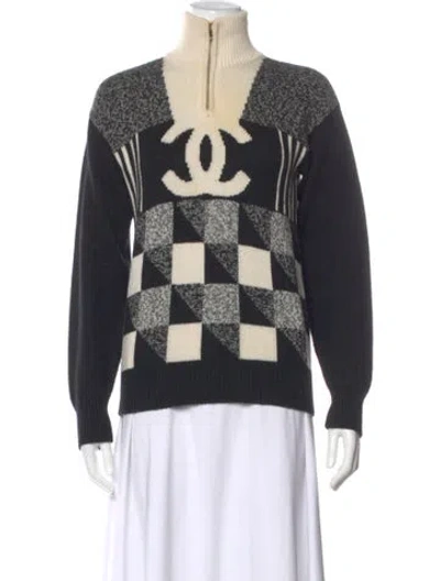 Pre-owned Chanel 2022 Coco Neige Sweater In Black
