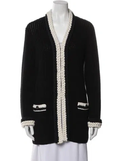 Pre-owned Chanel 2022 Colorblock Pattern Sweater In Black