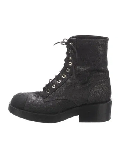 Pre-owned Chanel 2022 Combat Boots In Black