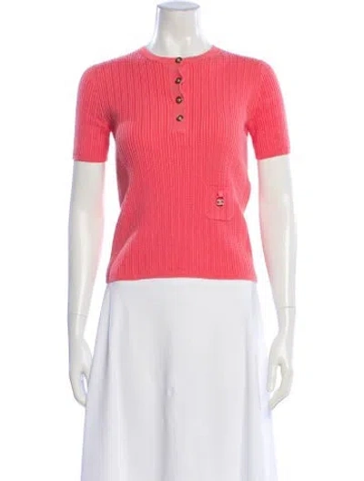 Pre-owned Chanel 2022 Crew Neck Polo In Pink