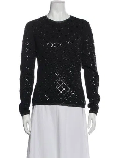 Pre-owned Chanel 2022 Crew Neck Sweater In Black