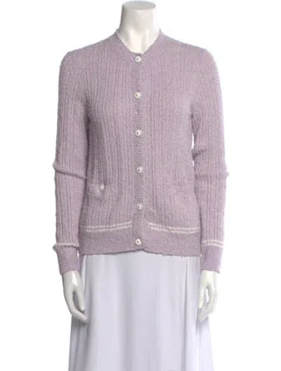 Pre-owned Chanel 2022 Crew Neck Sweater In Purple
