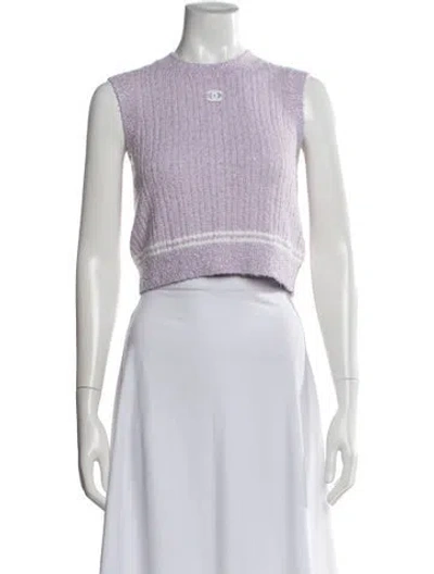 Pre-owned Chanel 2022 Crew Neck Sweater In Purple