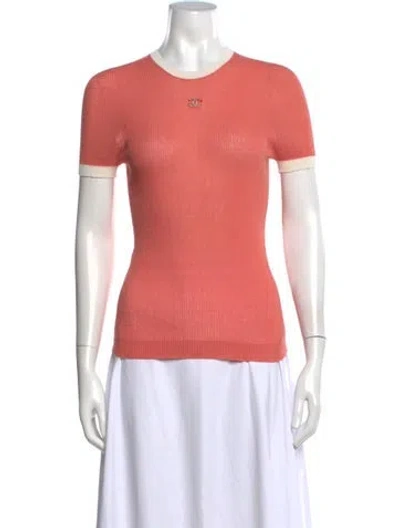 Pre-owned Chanel 2022 Crew Neck T-shirt In Orange