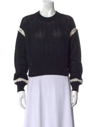 Pre-owned Chanel 2022 Crochet Sweater In Black