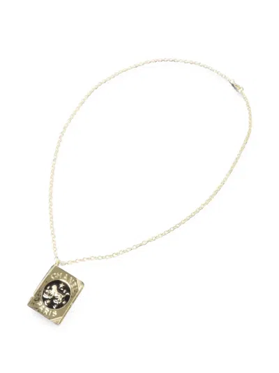 Pre-owned Chanel 2022 Cruise Lion Book Locket Necklace In Gold
