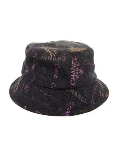 Pre-owned Chanel 2022 Denim Mood Bucket Hat In Black