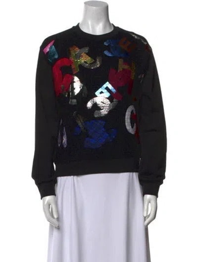 Pre-owned Chanel 2022 Graphic Print Sweatshirt In Black