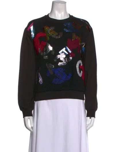 Pre-owned Chanel 2022 Graphic Print Sweatshirt In Black