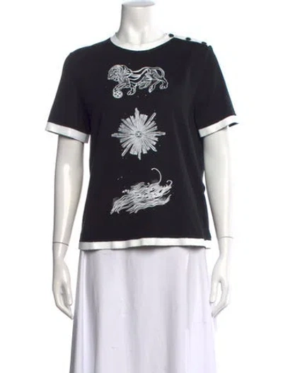 Pre-owned Chanel 2022 Graphic Print T-shirt In Black