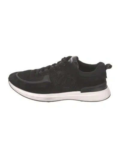 Pre-owned Chanel 2022 Interlocking Cc Logo Athletic Sneakers In Black