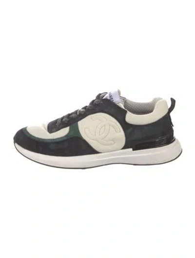 Pre-owned Chanel 2022 Interlocking Cc Logo Athletic Sneakers In Blue