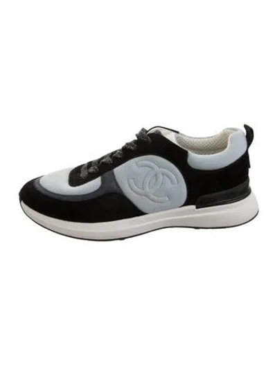 Pre-owned Chanel 2022 Interlocking Cc Logo Athletic Sneakers In Blue