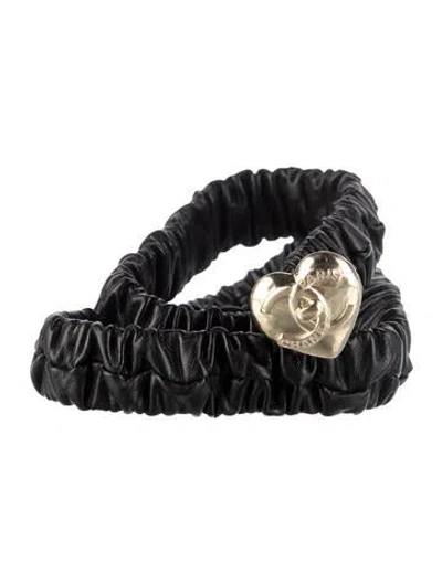 Pre-owned Chanel 2022 Interlocking Cc Logo Belt In Black