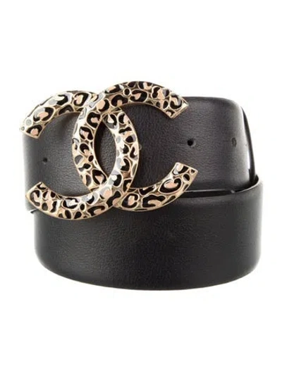 Pre-owned Chanel 2022 Interlocking Cc Logo Belt Kit In Black