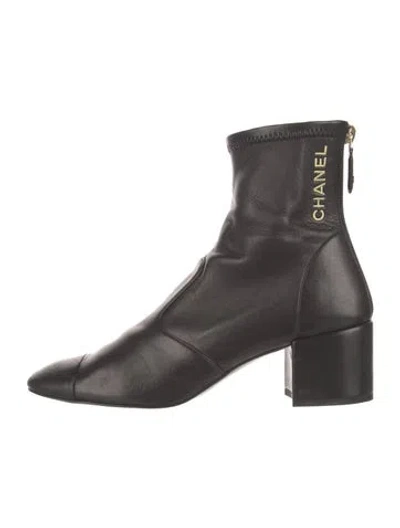 Pre-owned Chanel 2022 Interlocking Cc Logo Boots In Black