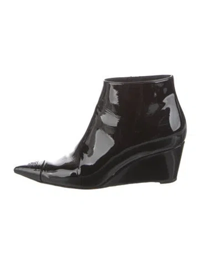 Pre-owned Chanel 2022 Interlocking Cc Logo Boots In Black