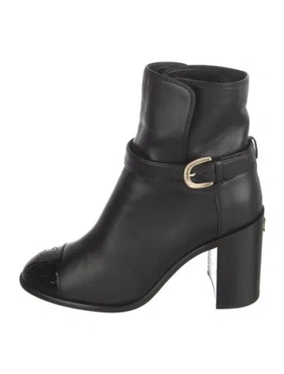 Pre-owned Chanel 2022 Interlocking Cc Logo Boots In Black
