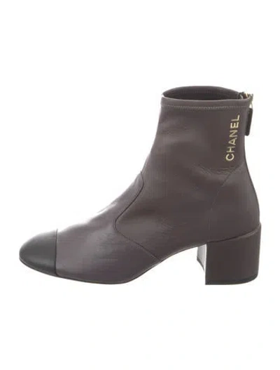 Pre-owned Chanel 2022 Interlocking Cc Logo Boots In Brown