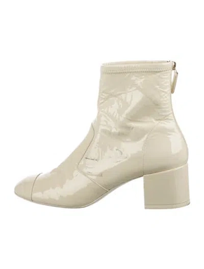 Pre-owned Chanel 2022 Interlocking Cc Logo Boots In Neutral