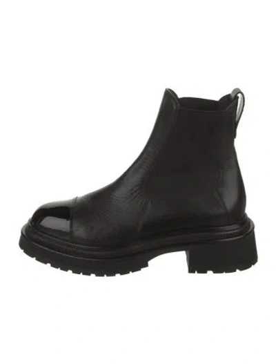 Pre-owned Chanel 2022 Interlocking Cc Logo Chelsea Boots In Black